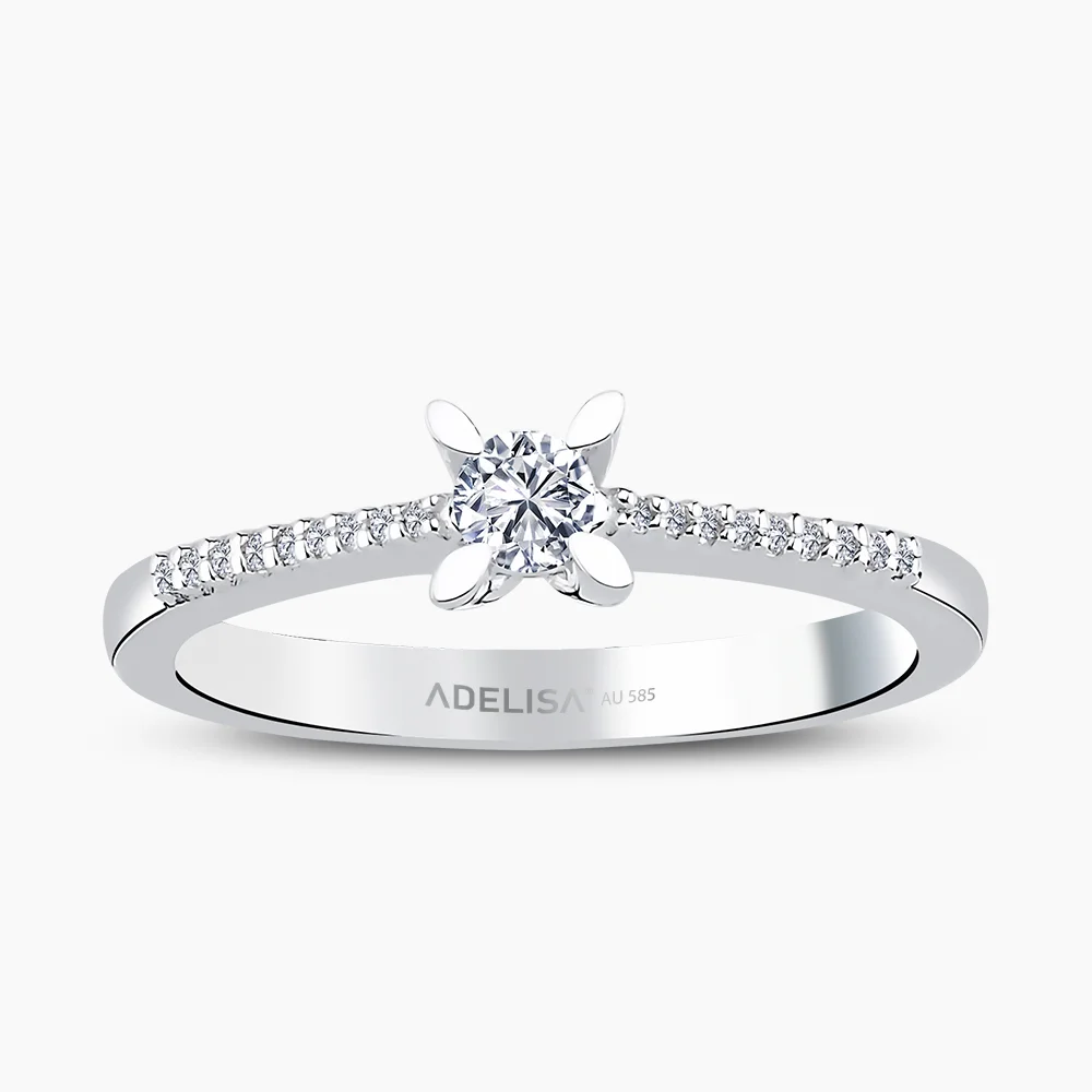 Beyaz Altın 0.22 Karat Tektaş Pırlanta Yüzük