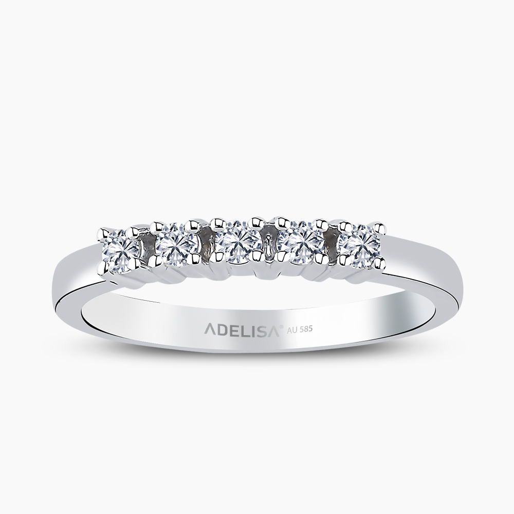 Beyaz Altın 0.25 Karat Beştaş Pırlanta Yüzük