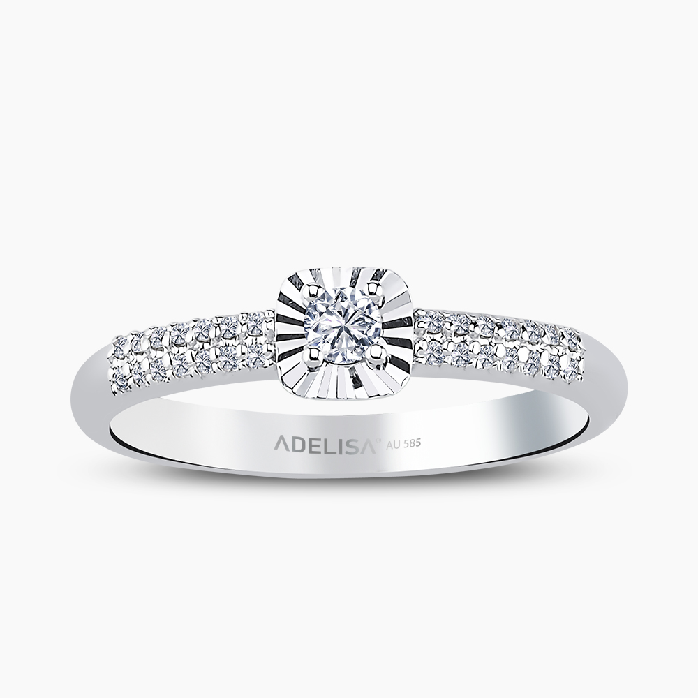 Beyaz Altın 0.19 Karat Tektaş Pırlanta Yüzük