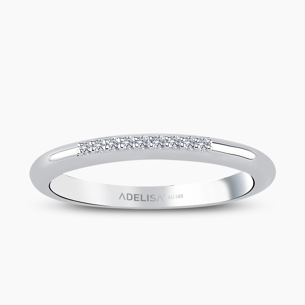 Beyaz Altın 0.07 Karat 9 Taş Pırlanta Yüzük