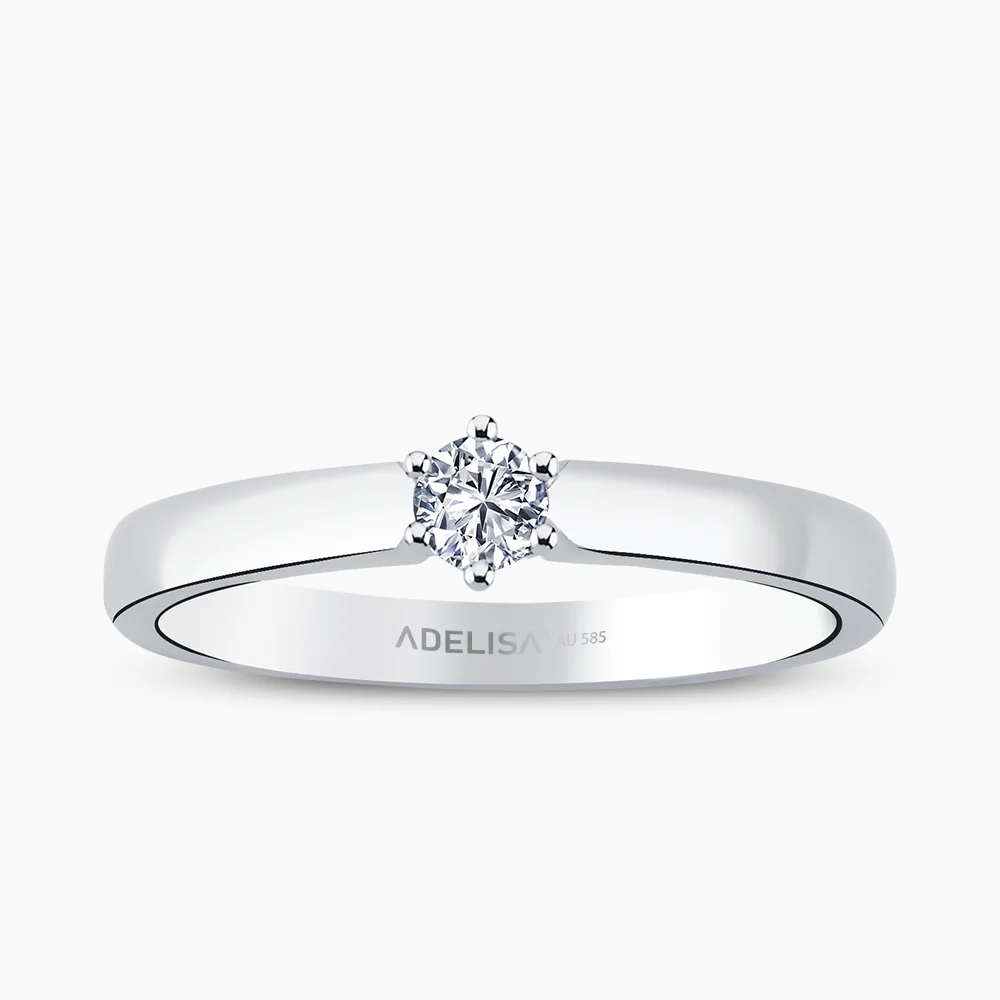 Beyaz Altın 0.14 Karat Tektaş Pırlanta Yüzük