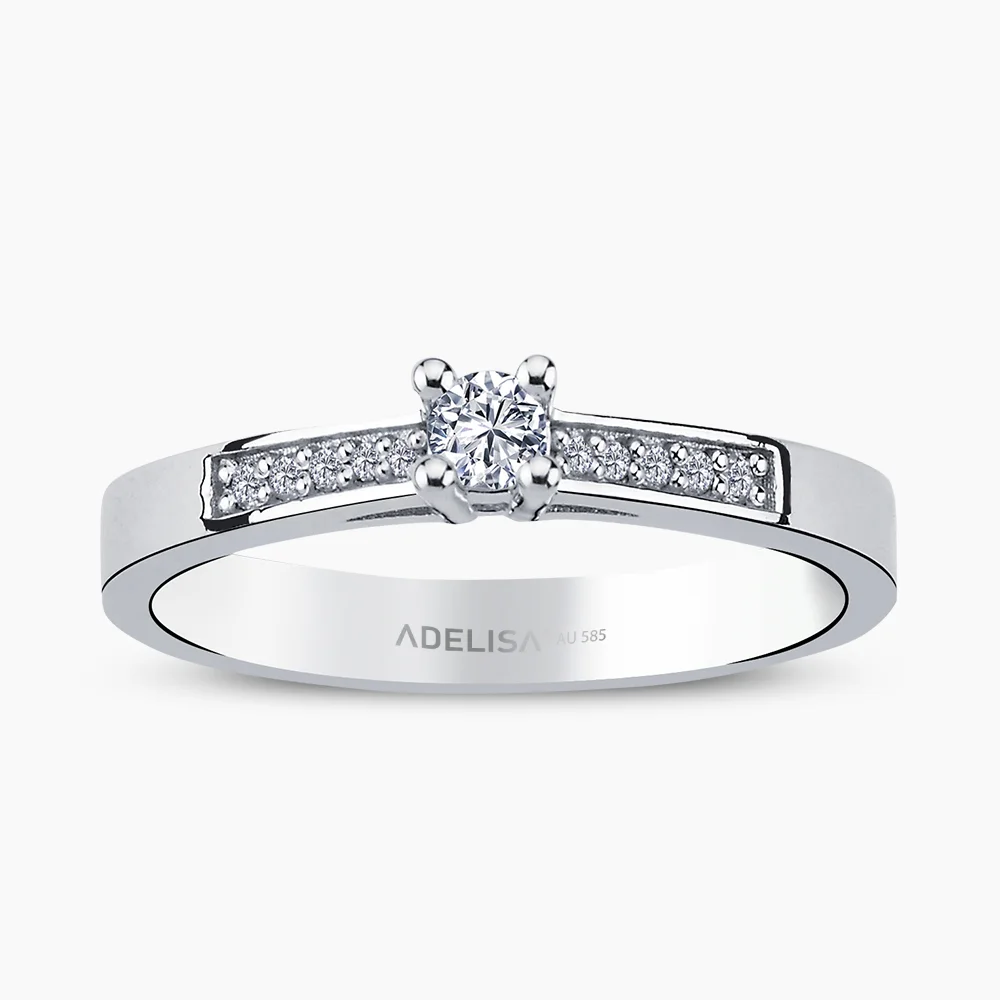 Beyaz Altın 0.17 Karat Tektaş Pırlanta Yüzük