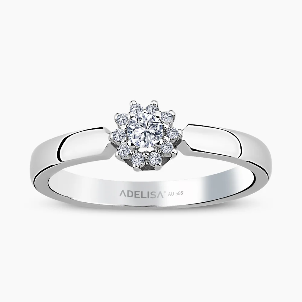 Beyaz Altın 0.16 Karat Pırlanta Yüzük