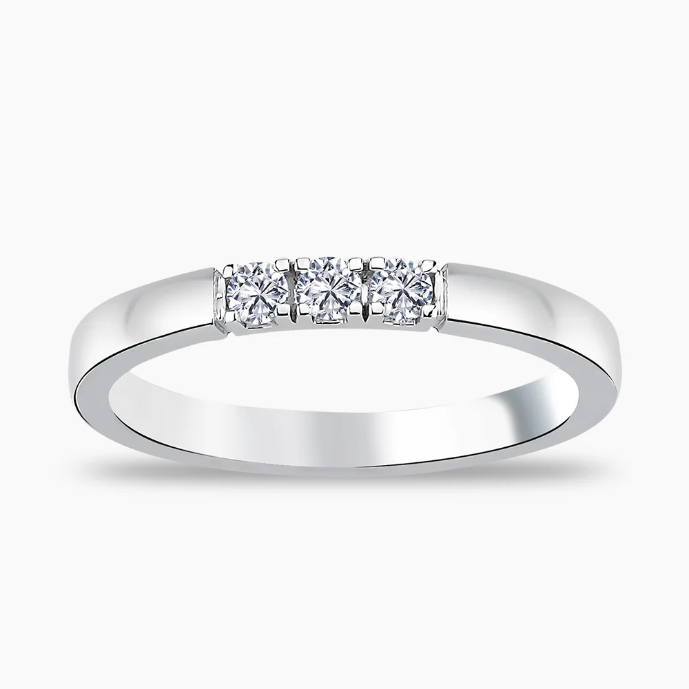 Beyaz Altın 0.15 Karat Tria Pırlanta Yüzük