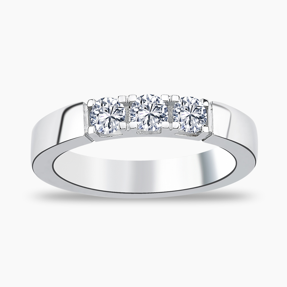 Beyaz Altın 0.60 Karat Tria Pırlanta Yüzük