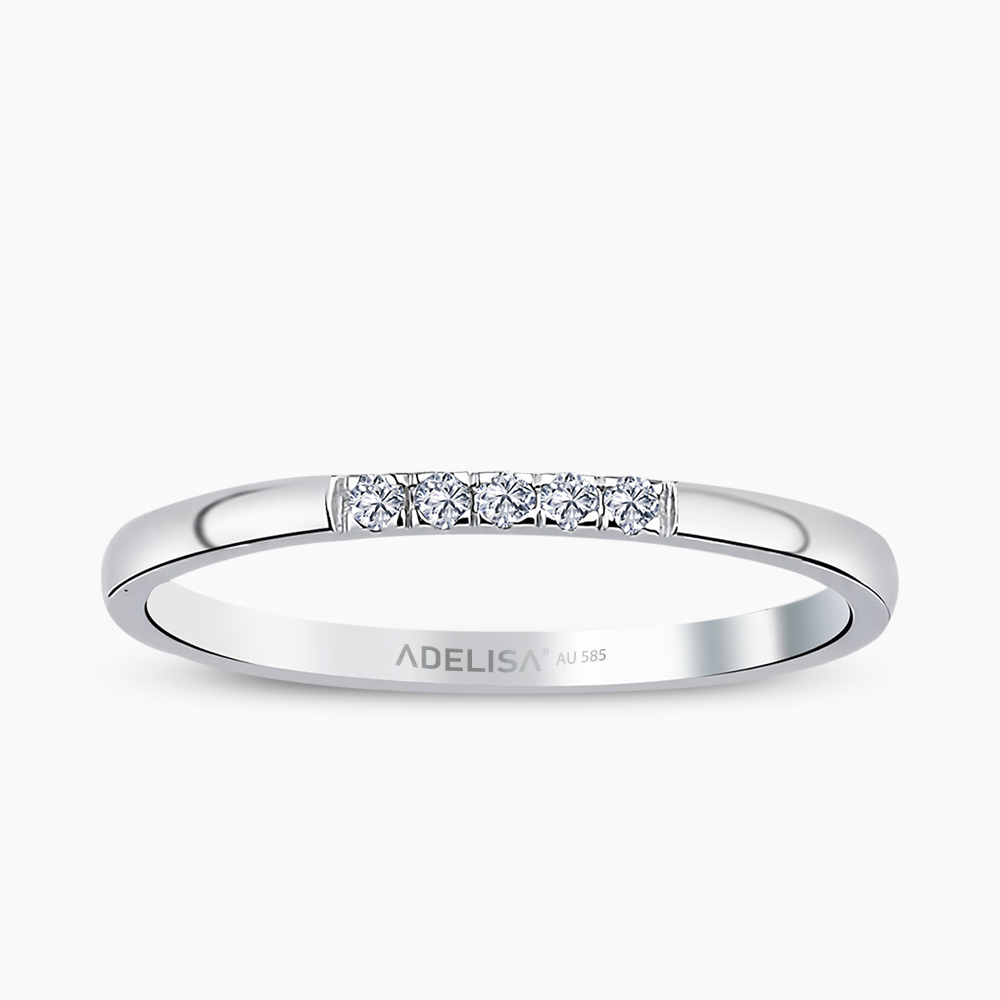 Beyaz Altın 0.05 Karat Beştaş Pırlanta Yüzük