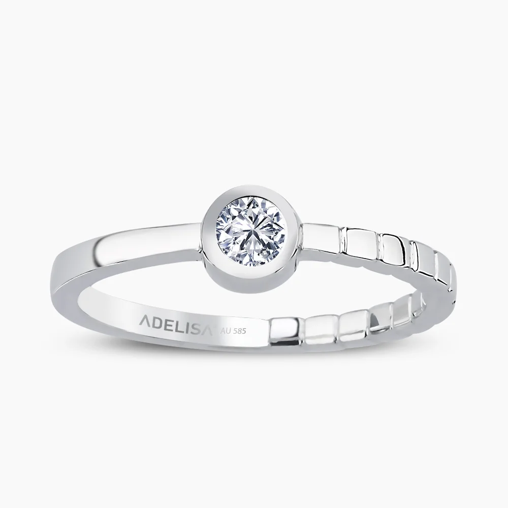 Beyaz Altın 0.20 Karat Pırlanta Tektaş Yüzük