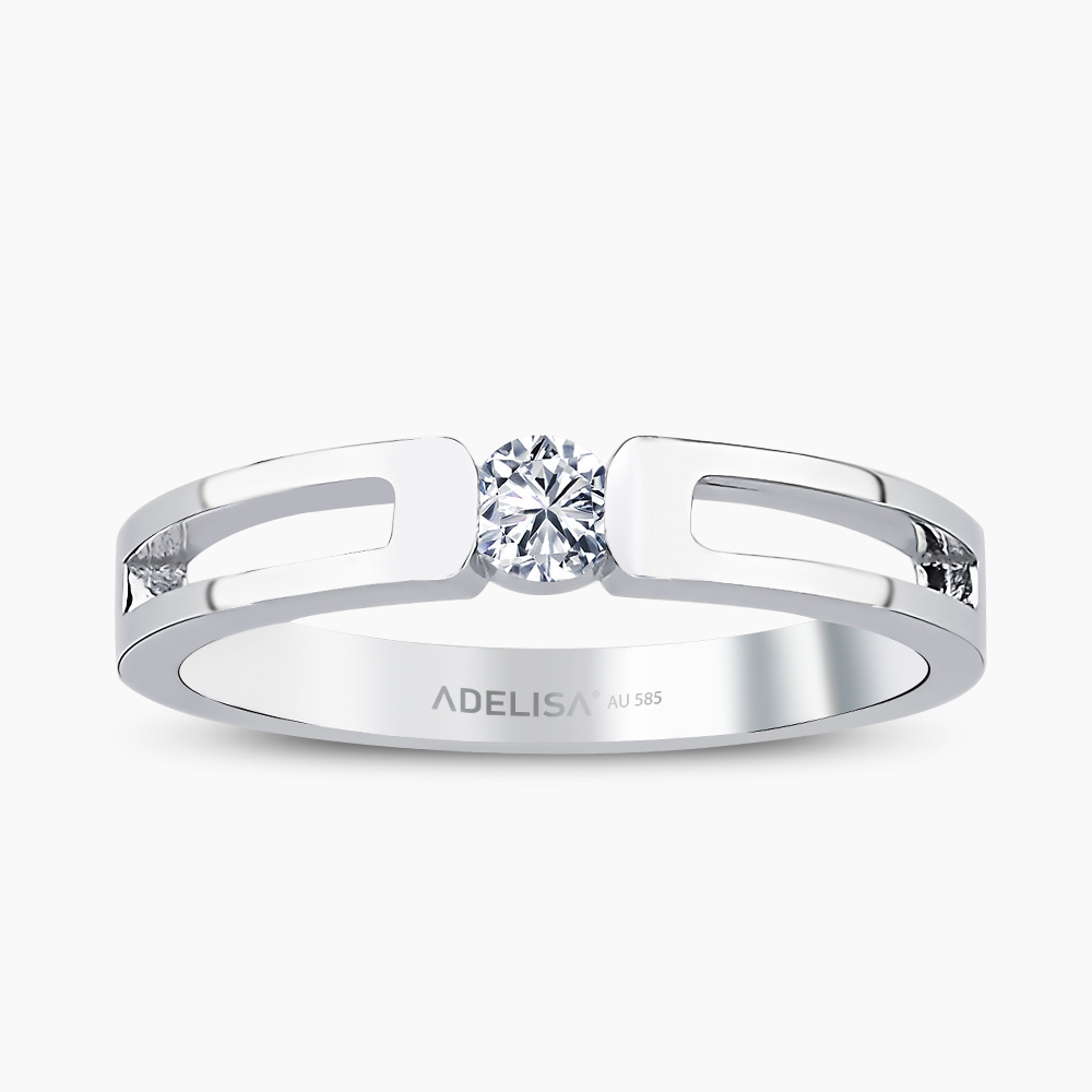 Beyaz Altın 0.14 Karat Pırlanta Tektaş Yüzük